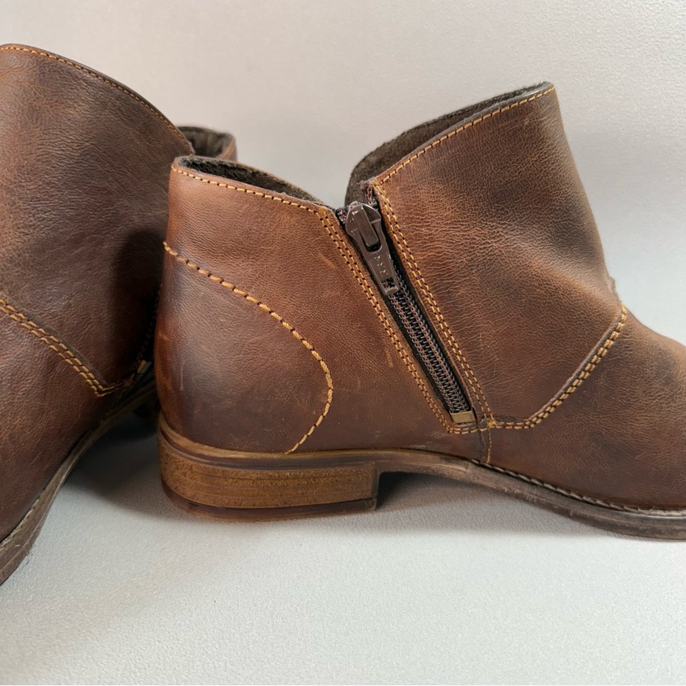 Josef Seibel Sienna 81 Distressed Brown Leather Zip Up Ankle Boots EU39 - Picture 8 of 15